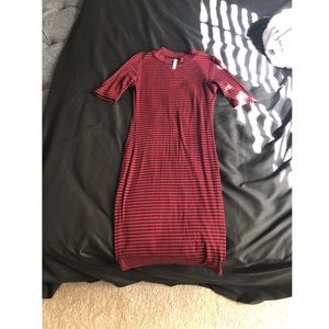 Burgundy Strip Dress!